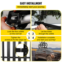 Universal Roof Rack, 100Kg Load Capacity, Aluminum Alloy