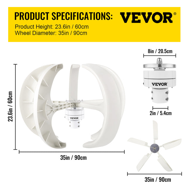 Vertikale Achsen-Windturbine, 12V, Alternative Energiegenerator