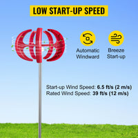 Vertical Axis Wind Turbine, 12V, Alternative Energy Generator