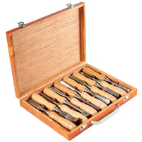 Holzdrechselbeitel-Set, Klingen aus Hochgeschwindigkeitsstahl, Aluminiumlegierung und Buchenholzgriff
